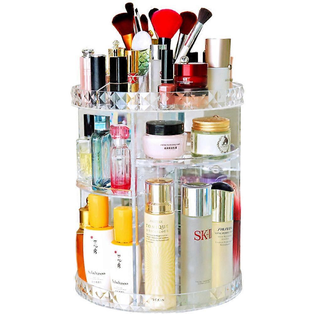 360 degree rotating cosmetic storage box, adjustable
