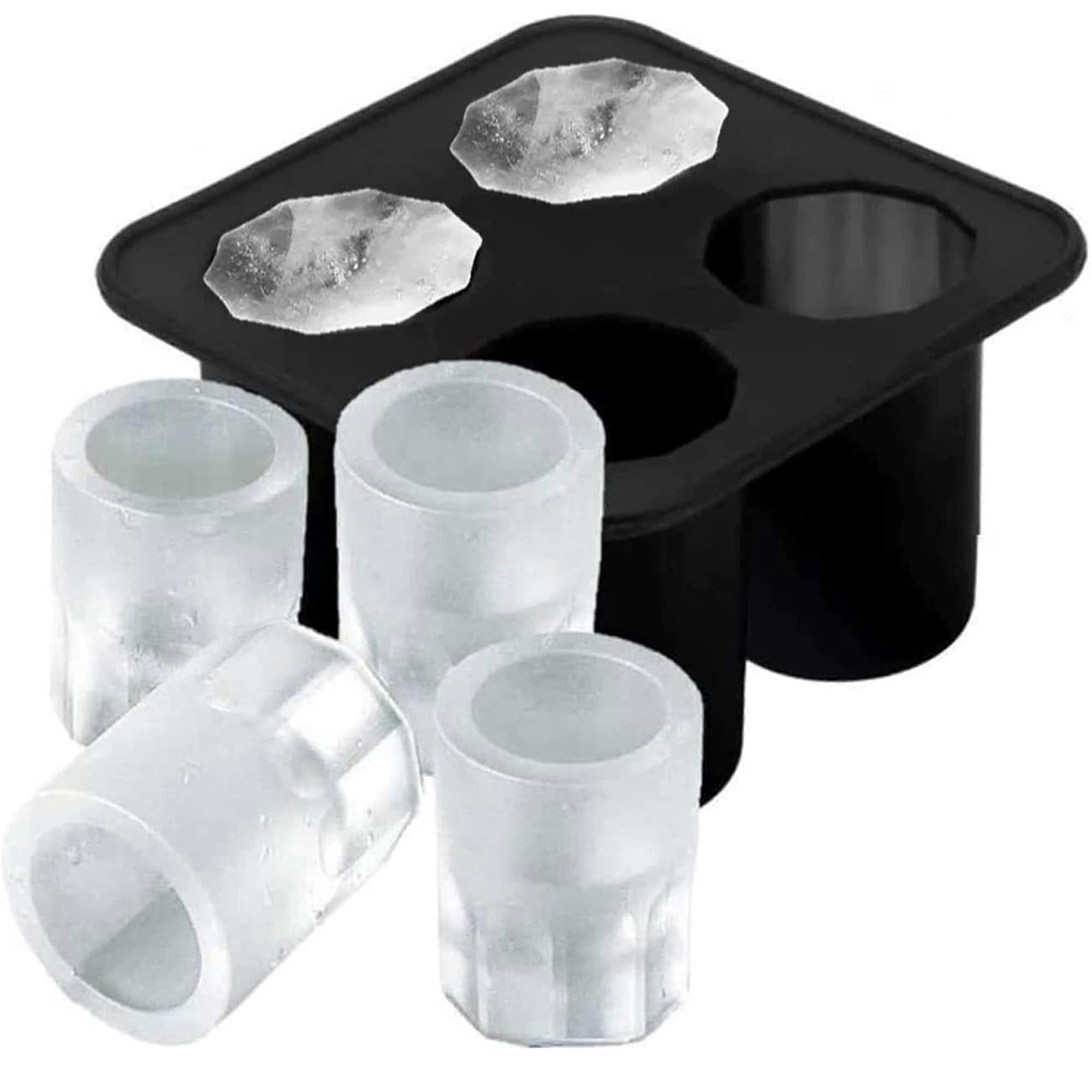 Silicone Ice Shot Glass Molds - Reusable Whiskey Cube Trays