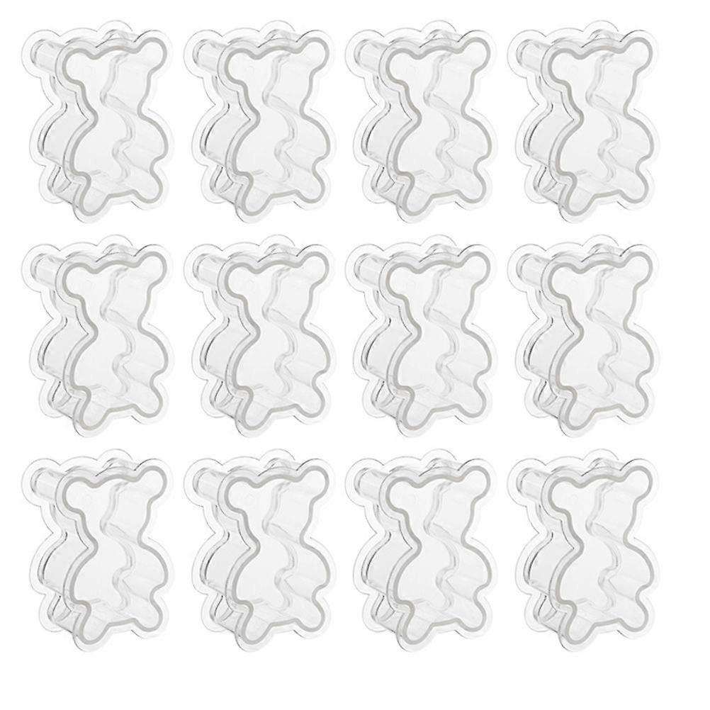 12pcs Transparent Candy Boxes Lovely Bear Shaped Candy Storage Box Wrapping Box