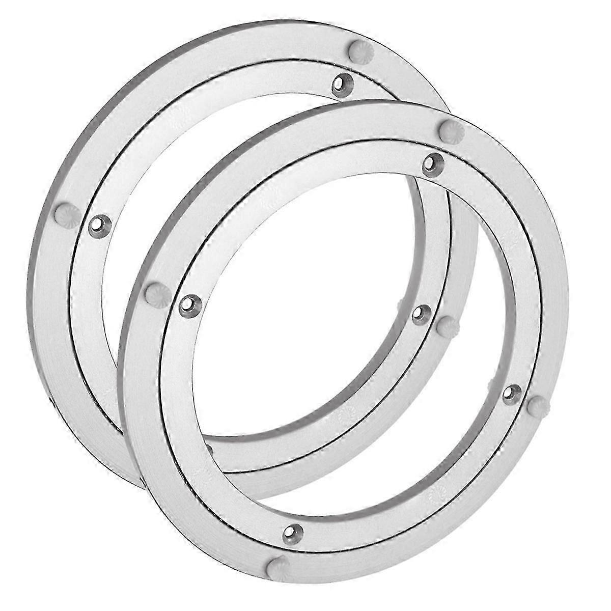 2 PCS 8 Inchs Lazy Aluminum Bearing Lazy Rotating Turntable Bearing Swivel Plate Hardware,for Dining-Table