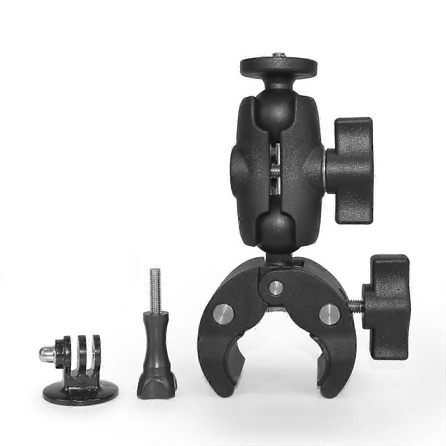 Handlebar Clamp Motorbike Mount , with Double Ball Head Super Clamp Mount Adapter Accessories