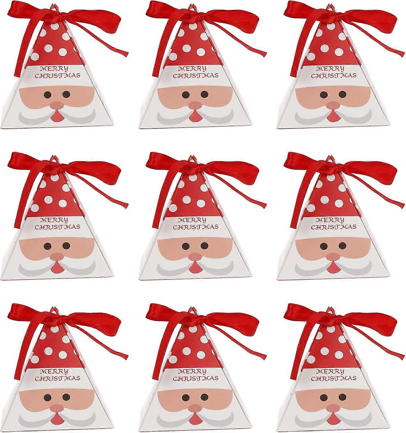 Xmas Paper Boxes, Good Quality Kraft Paper with Ribbon, Eco-Friendly and Recyclable for Christmas Crafts Packaging (40PCS)