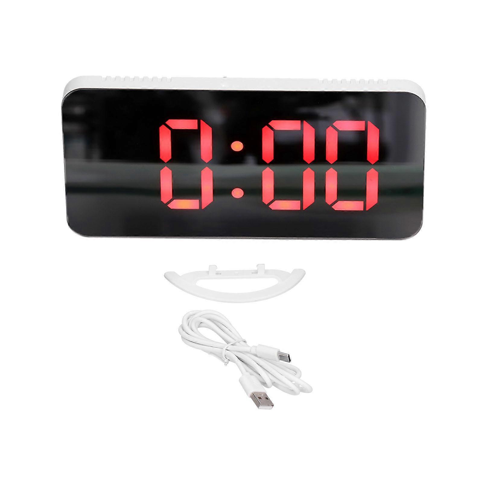 Digital Alarm Clock Large Mirror Display with Snooze Function for Bedroom and Office, Modern Stylish Design, 12/24 Hour Format