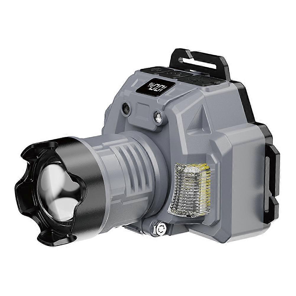 Zoomable Headlamp Usb Rechargeable Headlight Motion Sensor Waterproof Head