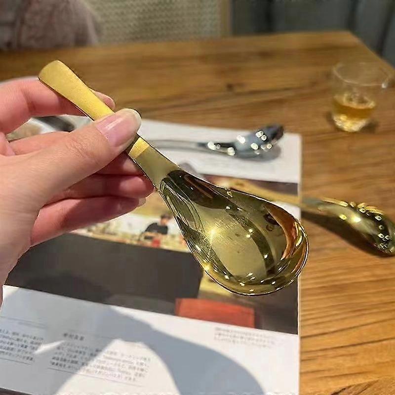 Stainless Steel Soup Spoons Home Kitchen Ladle Capacity Gold Silver Mirror Polished Flatware For Coffee Tableware