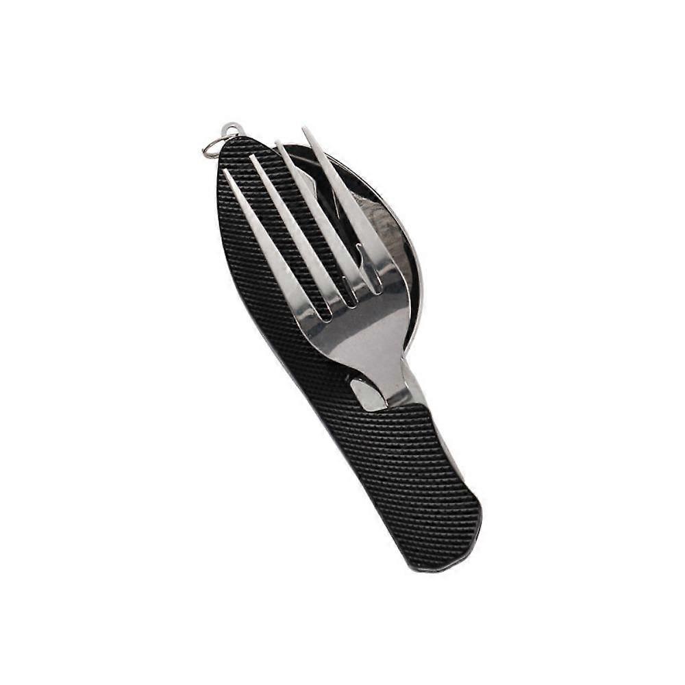 1PC Multifunction Outdoor Tableware Camping Stainless Steel Folding Pocket Kits
