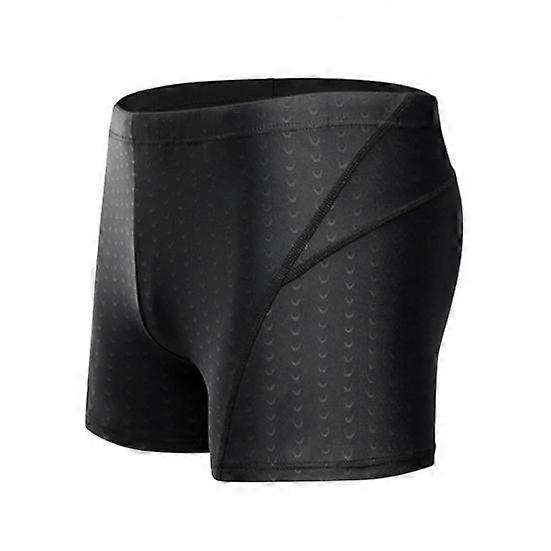Men Swimming Shorts Waterproof Quick Dry High Elasticity Mid Waist Soft Breathable Solid Color Plus Size Swimming Pants