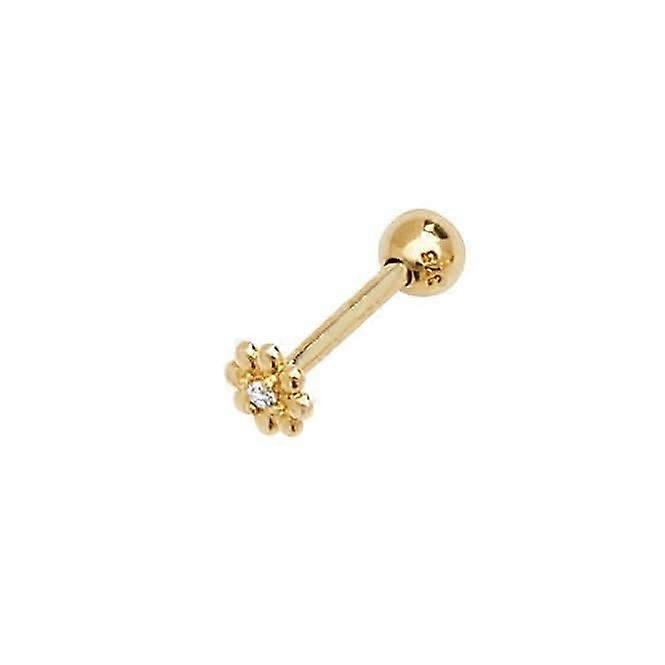 9ct Yellow Gold Zirconia Daisy Cartilage 8.5mm Post Stud ES910P