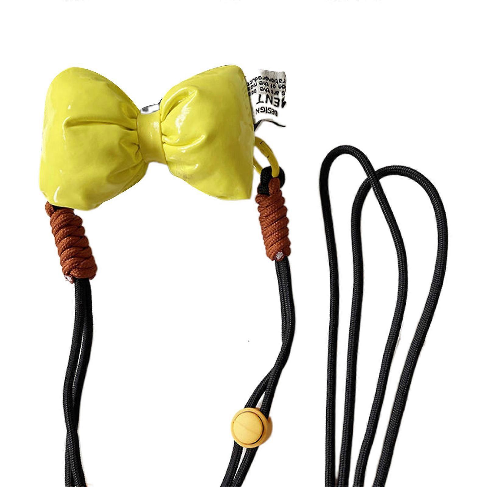 Phone Shoulder Strap Convenient Bowknot Phone Rope Plastic Material Adjustable Phone Hanging Rope for Everyday Use Yellow