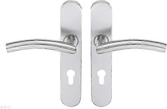 Edelstahl-Eingangstürgriffe - Set mit klassischer Platte