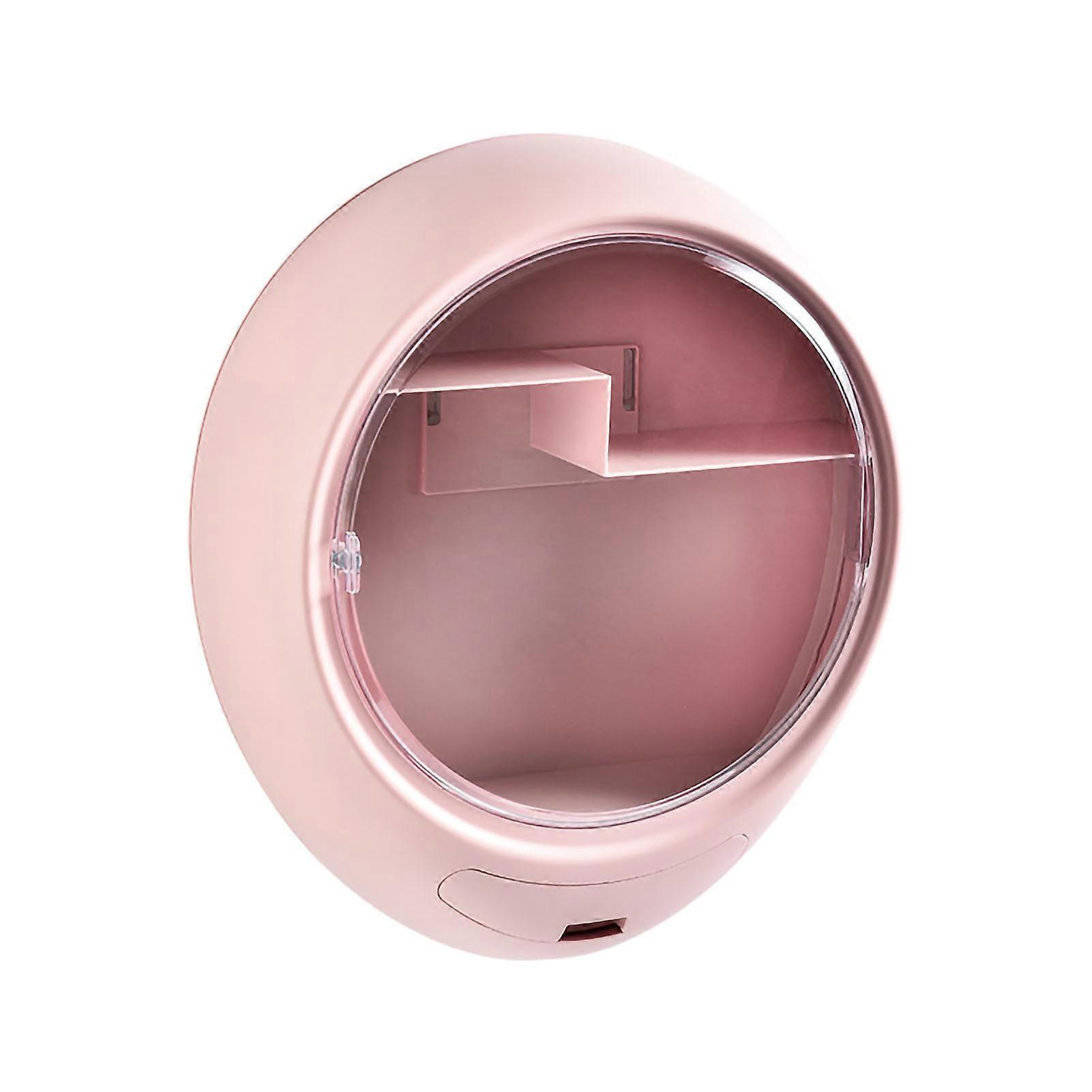 Wall Mounted Makeup Storage Box Oval Shape Waterproof Moistureproof Cosmetic Box Makeup Storage Case