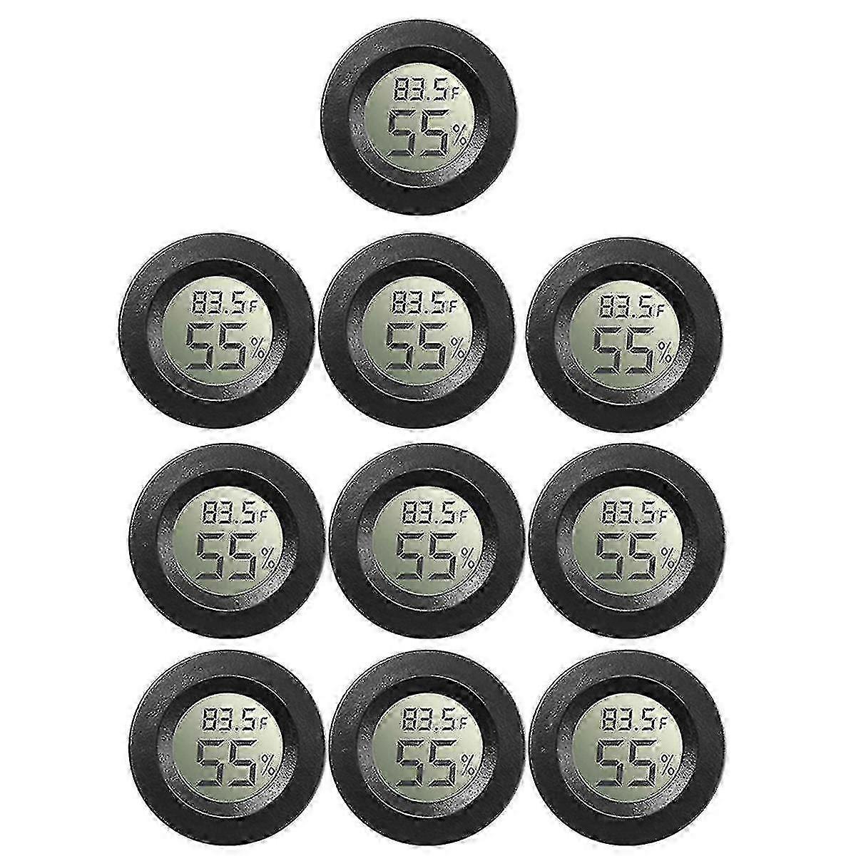 10pack Mini Hygrometer Thermometer Meter Digital Lcd Monitor For Greenhouse Babyroom Reptile Incuba Edition 0725