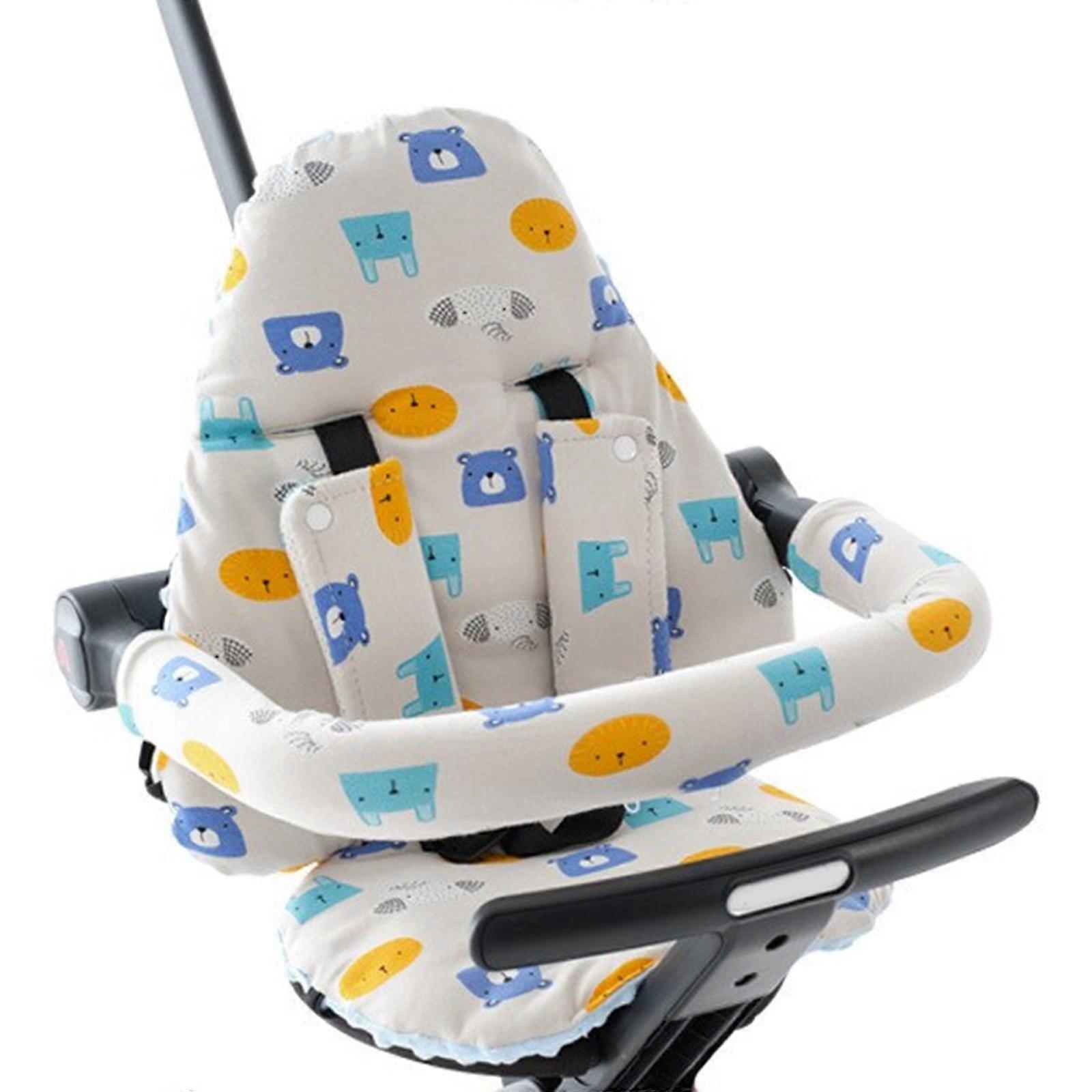 Strollers Liner Insert Cover Belt Armrest Pad Set Cushion Shoulder Strap Handrail Pad with Cartoon Pattern