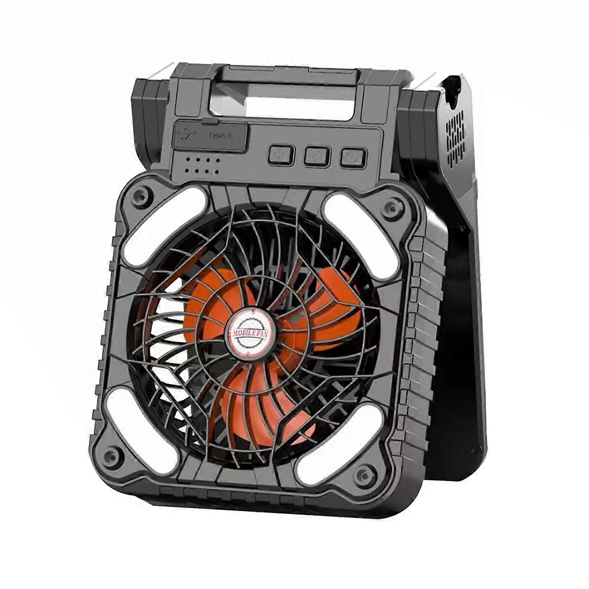 Solar Powered Fan Camping with LED Light, Portable Camping Fan