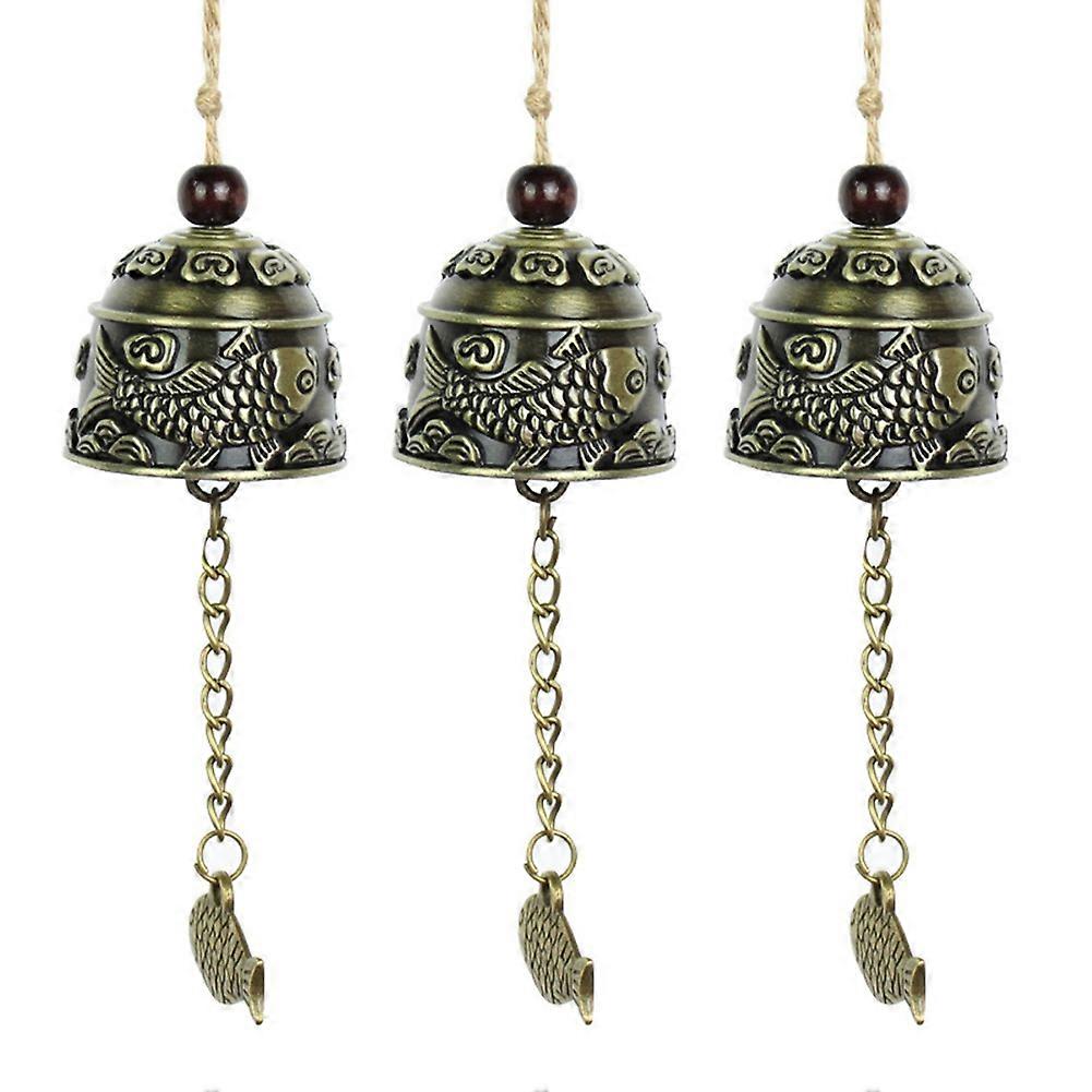 Vintage Engraved Wind Chimes Courtyard Garden Fish pattern