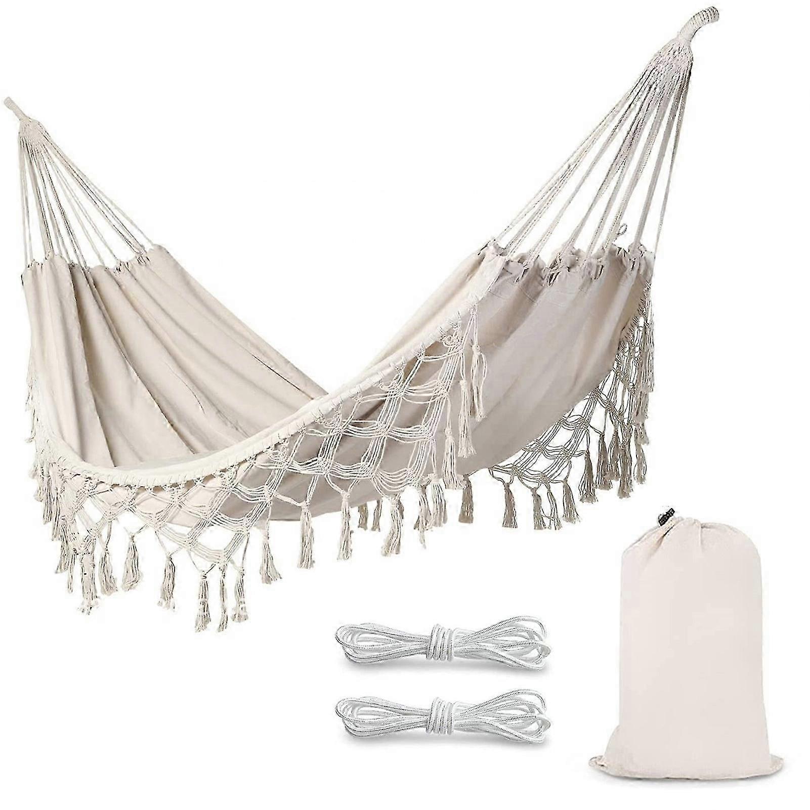 Hammock 2 Person Swing Bed with Decorative Fringe & Hanging Hardware Photographic Equipment Props Edition