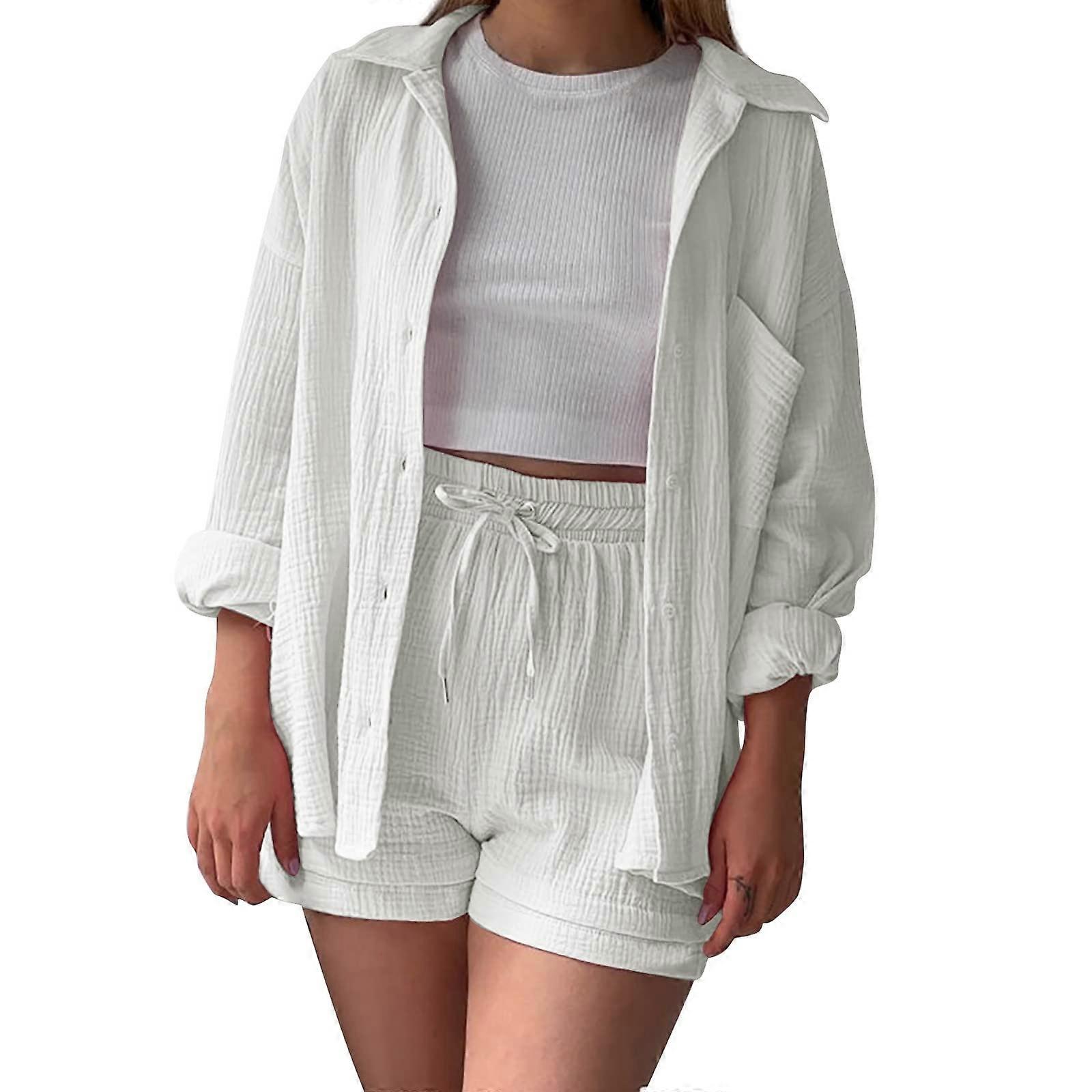 1 Set White Outfits for Loungewear