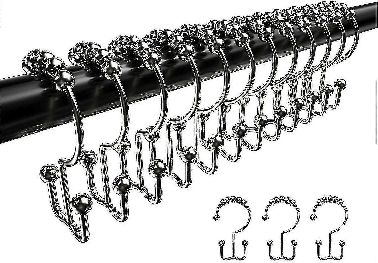 Rust-Resistant Shower Curtain Hooks - FFY