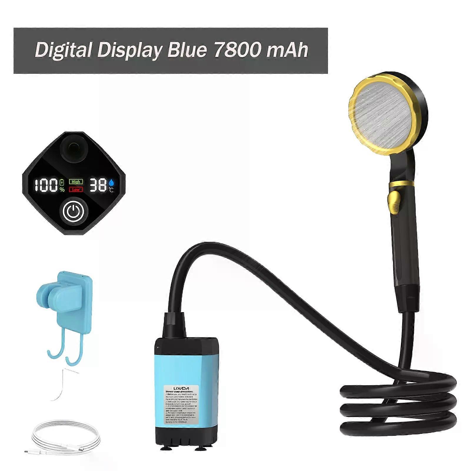 unbrand Camping Shower Pump RV Outdoor Shower Kit Camp Shower w/Full Screen Intelligent Digital Disp