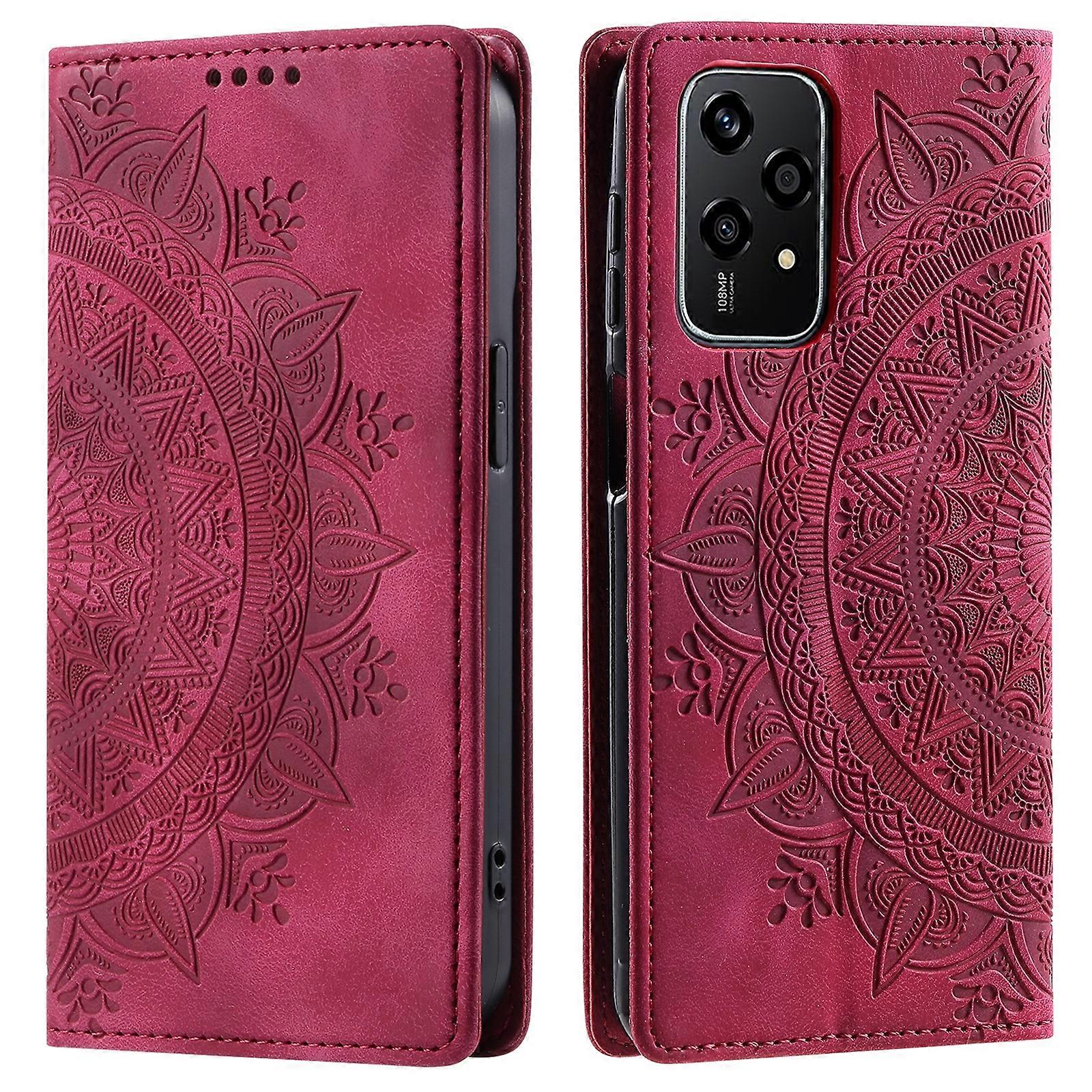 Totem Embossed Magnetic Leather Phone Case