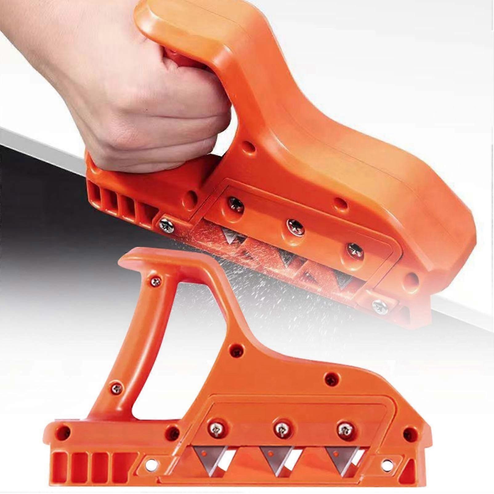 Plasterboard Fast Cutter 45° Chamfer Plane Drywall Edging Tool with 10 Blades for Carpentry and Drywall Projects - Orange
