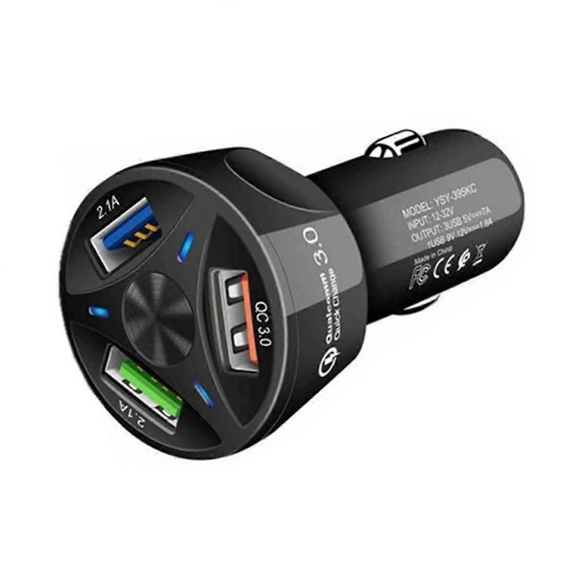 QC3.0 Araba Telefonu arj Cihaz 3-USB Balant Noktas Hzl arj Ara Adaptr arj Adaptr Arabalar iin