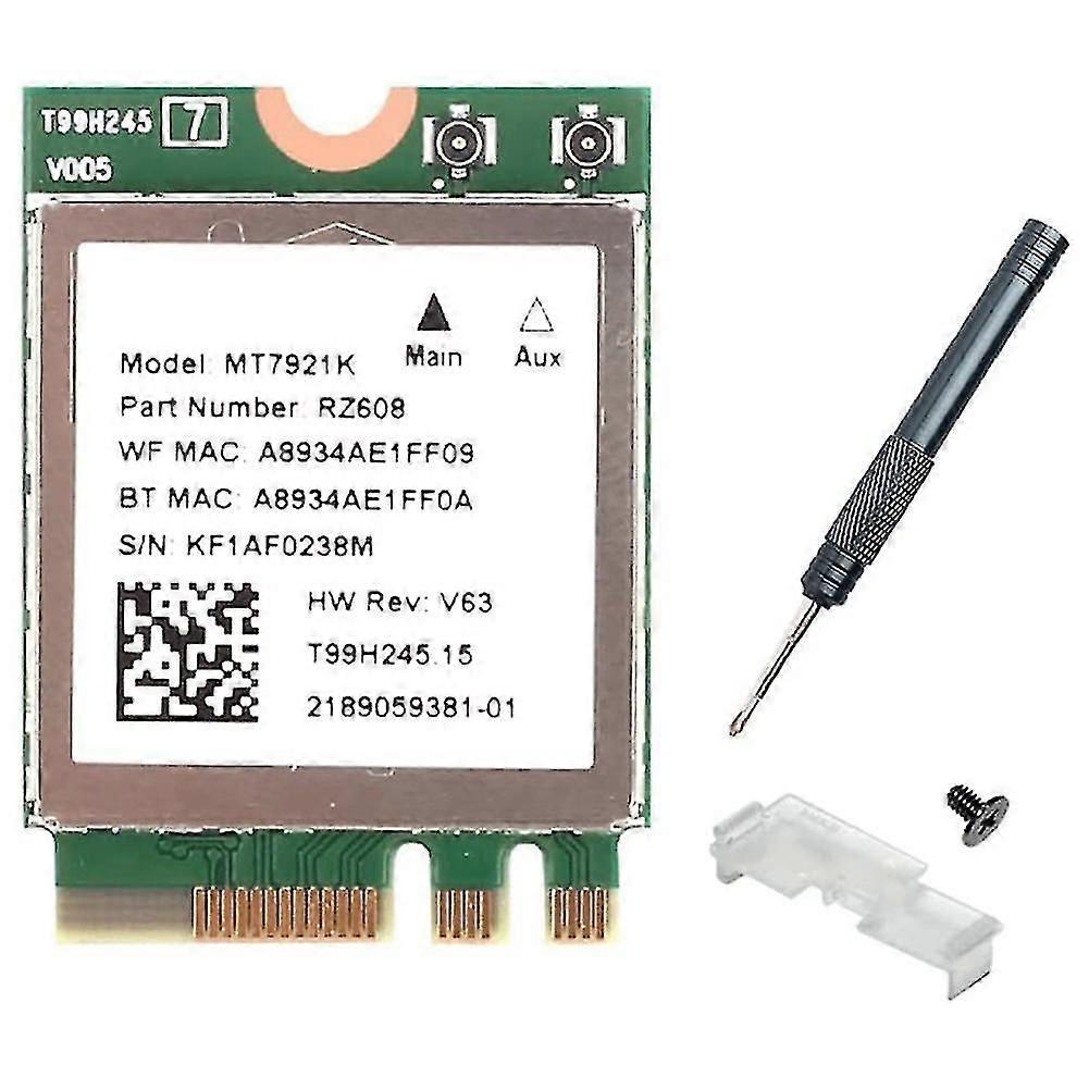 Wifi 6e Wlan M.2 2230 Tarjeta de red de doble banda 802.11ax Bt5.2 Mt7921k para soporte Windows 10/11 El S