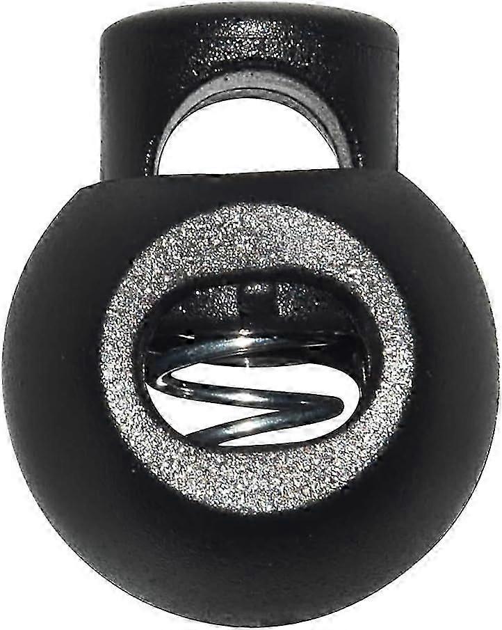Plastic Single Hole Spring Loaded Round Stop Sliding Cord Locks, Extra Large, 25