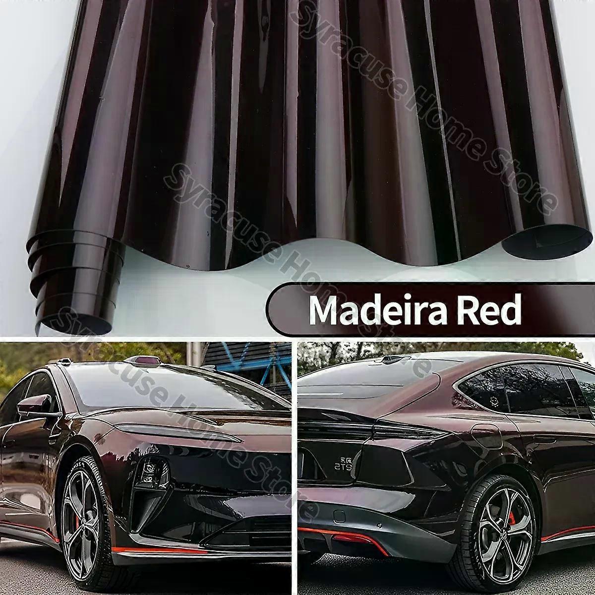 Yüksek Parlak PET Madeira Kırmızı vinil kaplama filmi parlak Bukalemun Geceyarısı Kırmızı bukalemun vinil kaplama filmi Motosiklet çıkartmaları için