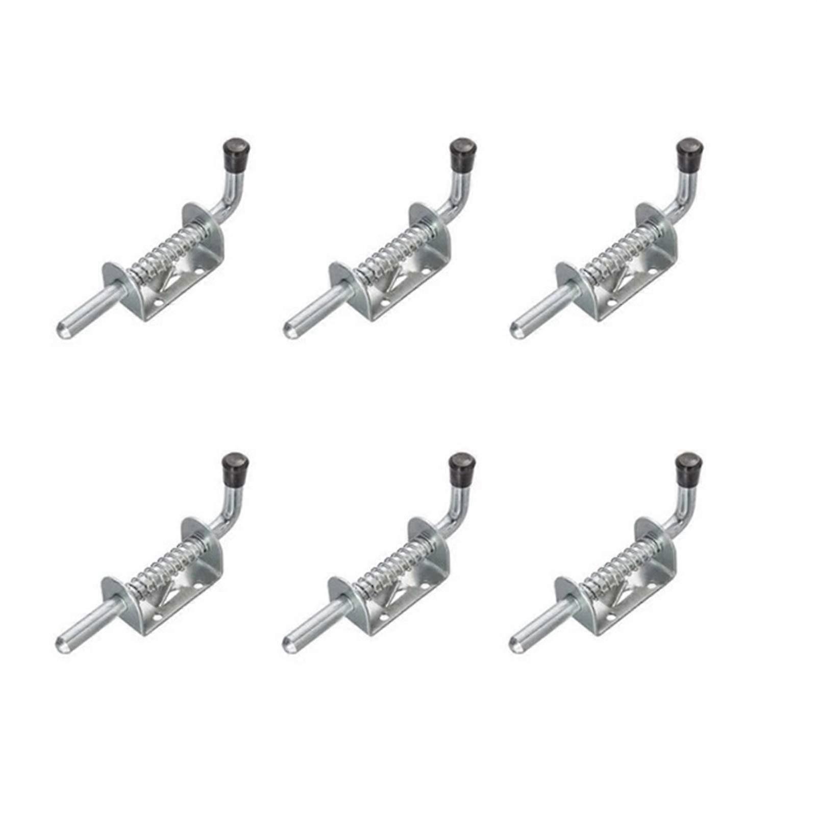 1PC Spring Latch Loaded Metal Security Barrel Bolt Latch 128mmX32mm Silver Tone Spring Latches Door Cabinet Hinges Hardware (Color : 6pcs 1/2inch)