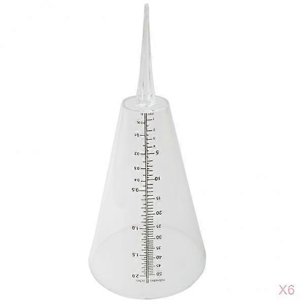 6pcs 2 "Kapazität Regenmesser Kegel Typ Regenfall Messgerät Messgerät