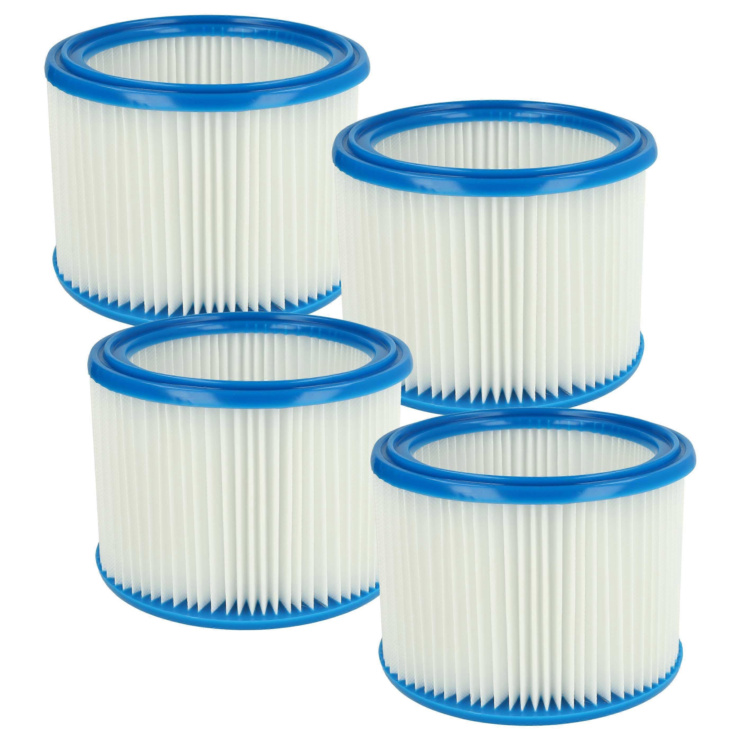 Filtru plisat vhbw 4x compatibil cu Aspirator Flex VC 25 L MC, VC 21 L MC, VCE 26 L MC, VC 26 L MC - Filtru cartuș, albastru alb