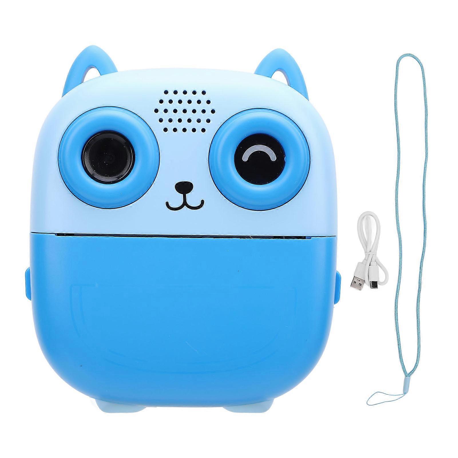 1080P 48MP Instant Print Digital Camera, Dual HD Thermal Printing Camera, 2.4 Inch Screen, Music, Games, 1300mAh Battery, Blue