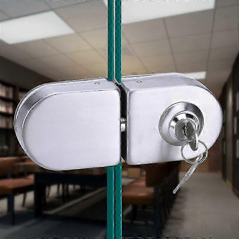 Stainless Steel Glass Door Hinge, Anti-theft Security Lock With Keys For Bathroom Shower Glass Door Cupboard(1pcs, Silver)
