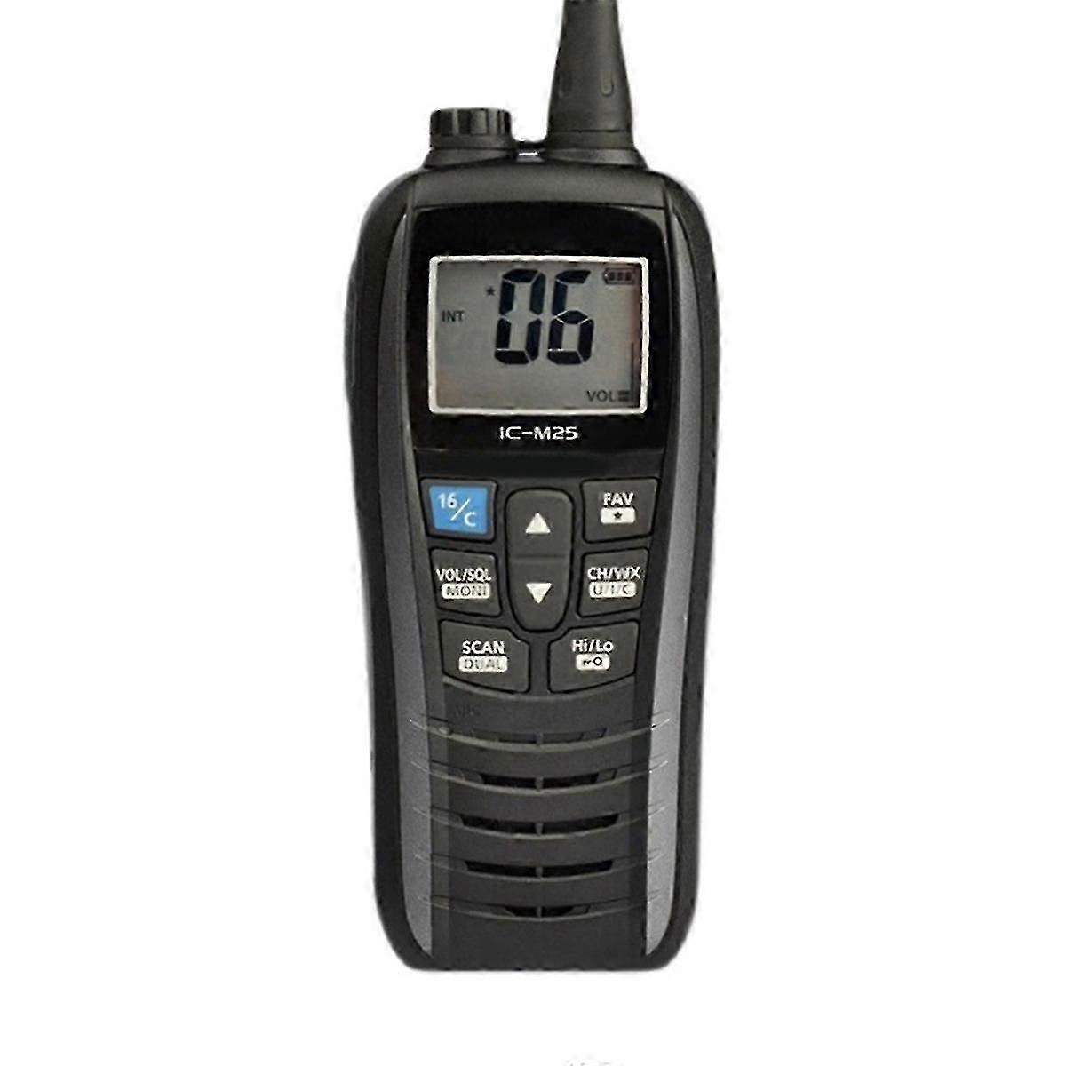IC-M25 VHF Marine Radio Waterproof Handheld Transceiver Floats in Water, IPX7, Two-Way Intercom for Sea Vessels