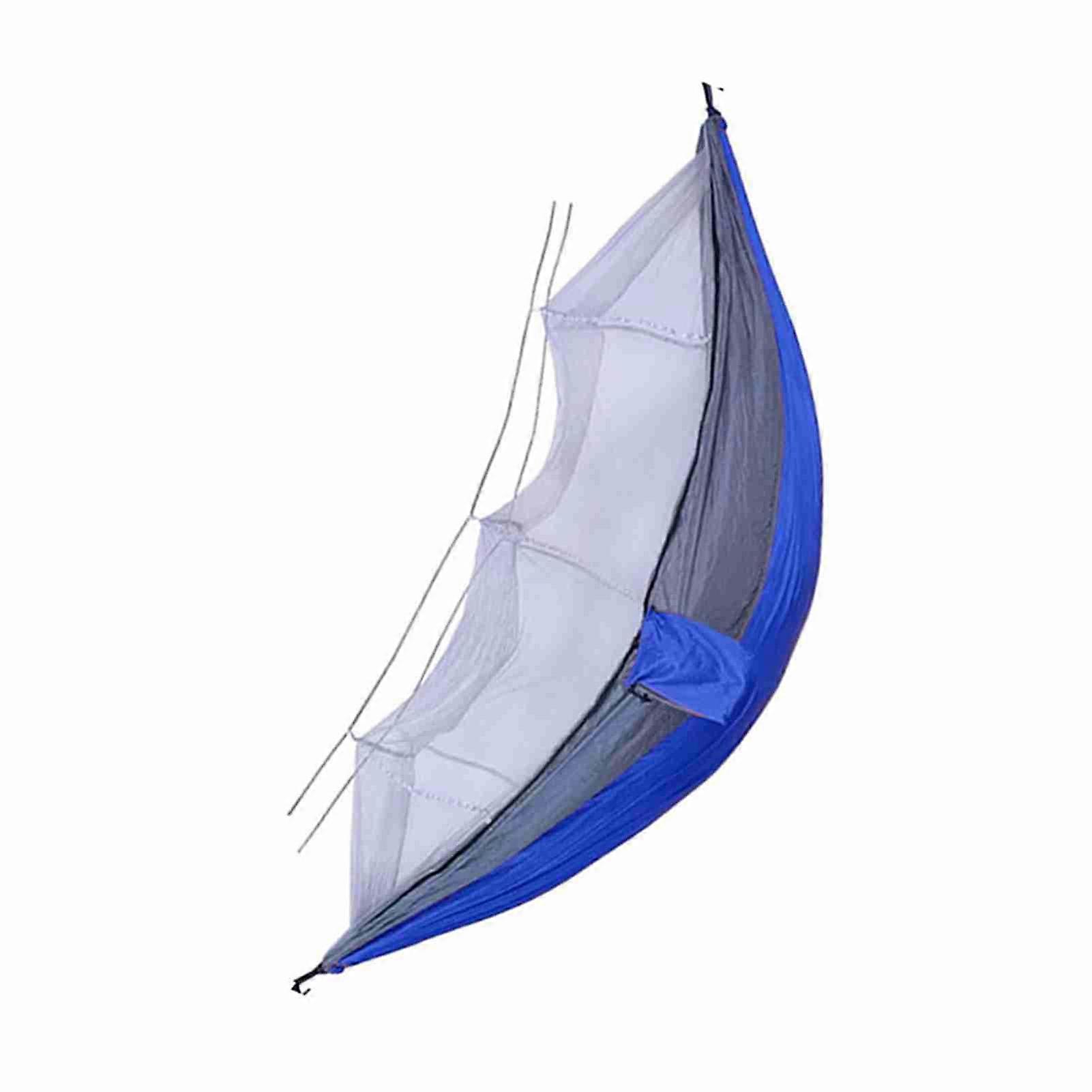 Quick-Open 2.6x1.4m Nylon Hammock with Mosquito Net, Dark Green