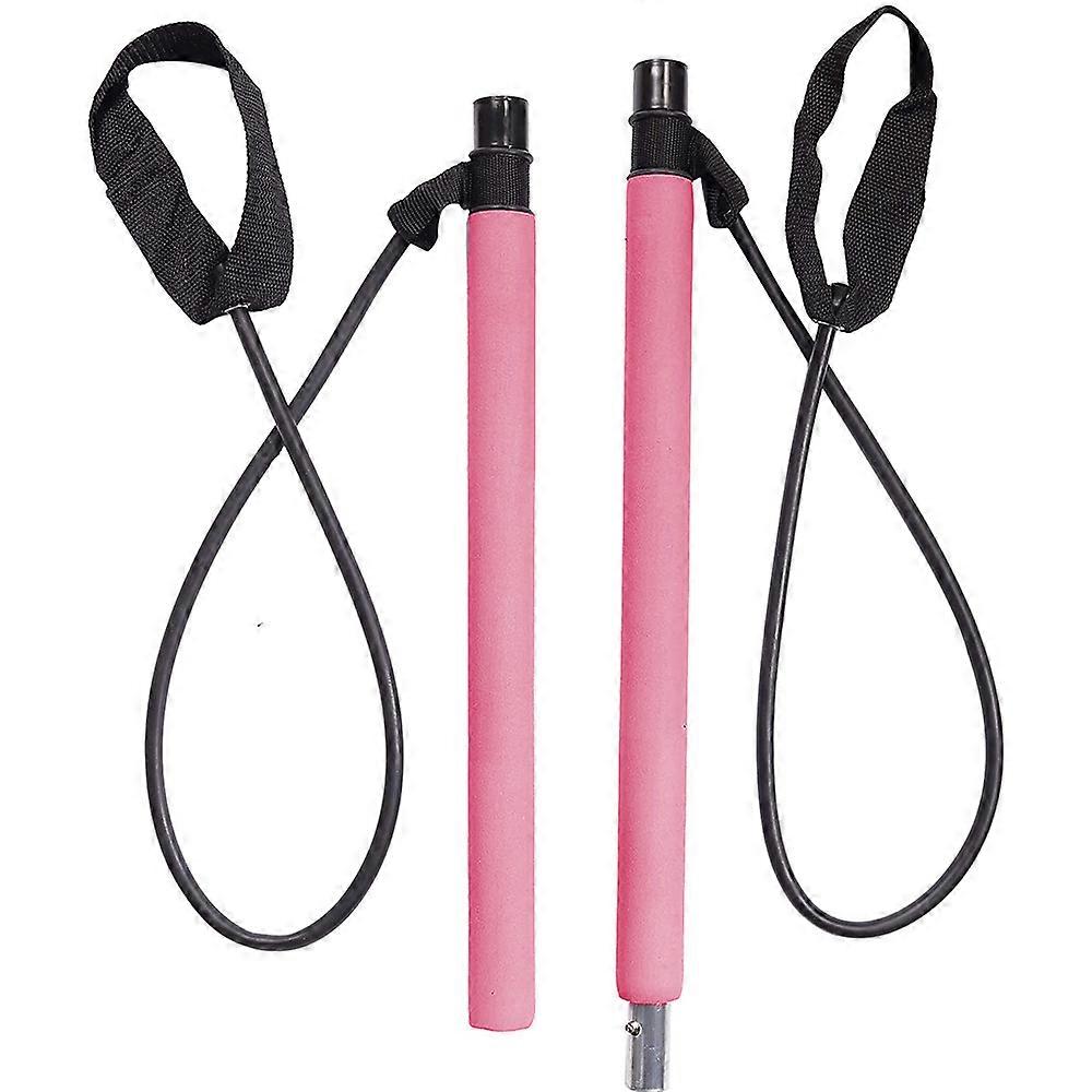 Pull Rod|Adjustable Multifunctional Yoga Rally Bar - One-Way Adjustment Pink