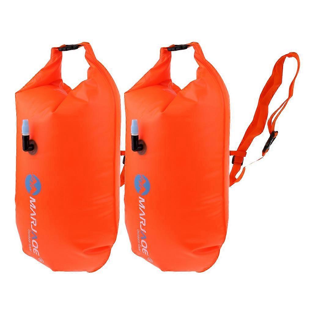 Set 2 PVC Safety Inflatable Floating Dry Storage Bag Float for Swimming Kayak