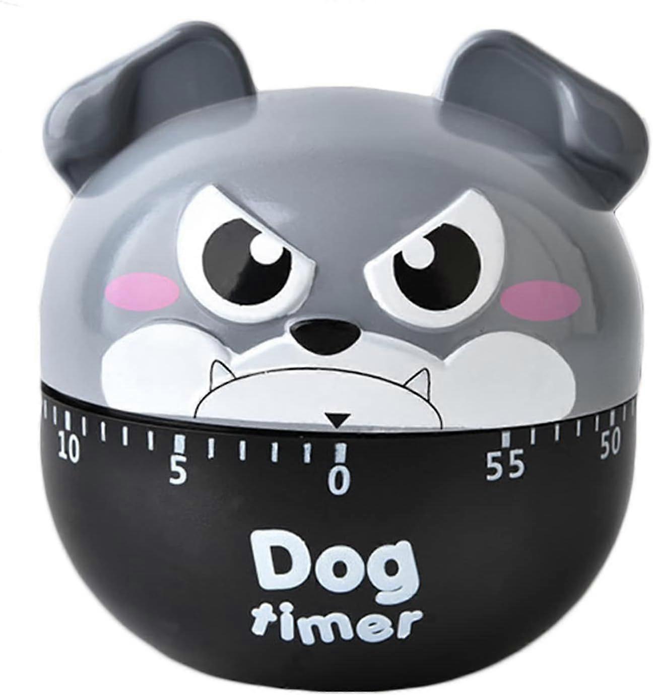 Mechanical Kitchen Timer, Egg Timer, Funny Timer, Manual Timer, for 60 Minute Timer, Cooking and Baking Reminder (Grey Puppy)