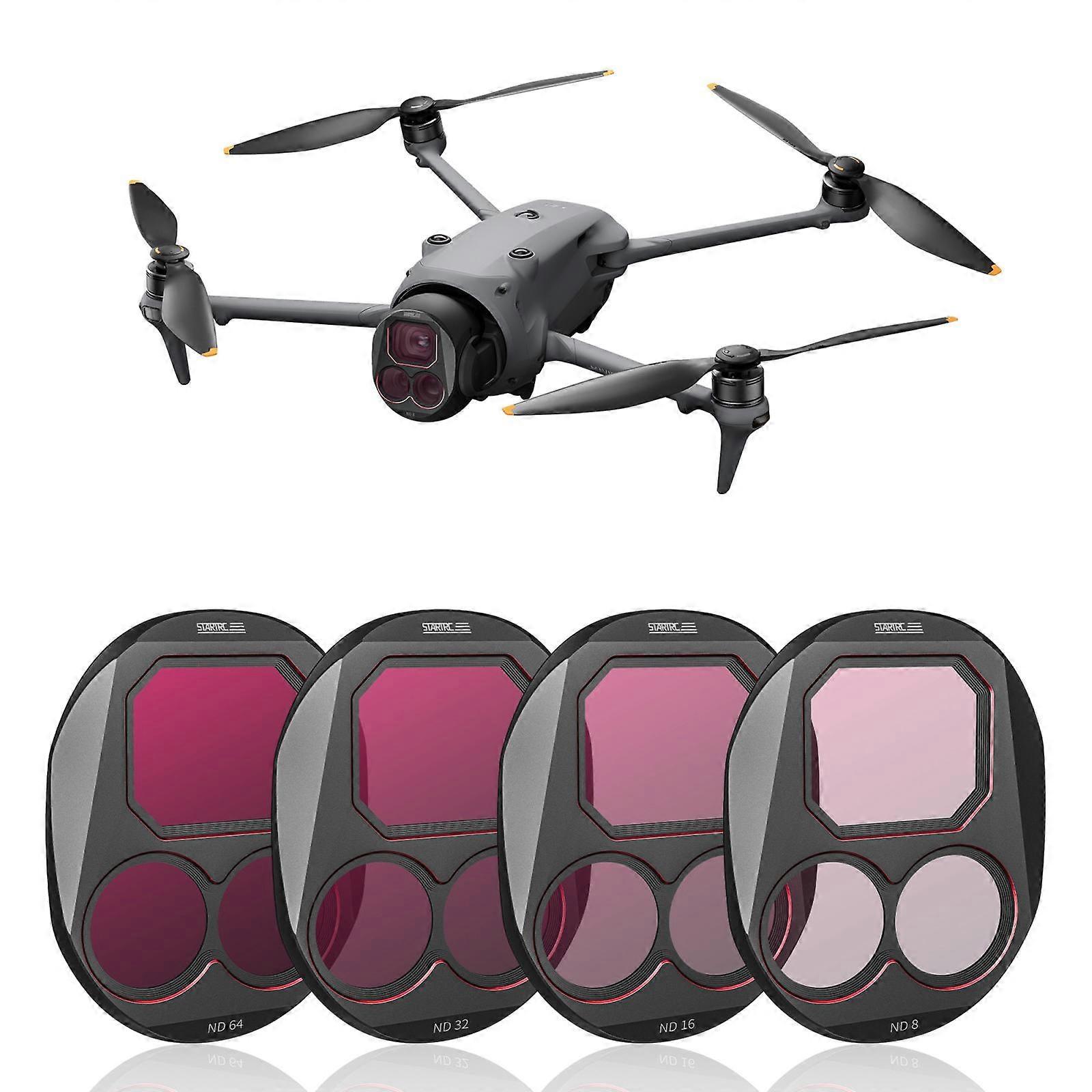 För DJI Mavic 4 Pro STARTRC 4 i 1 ND8 ND16 ND32 ND64 Linsfiltersats
