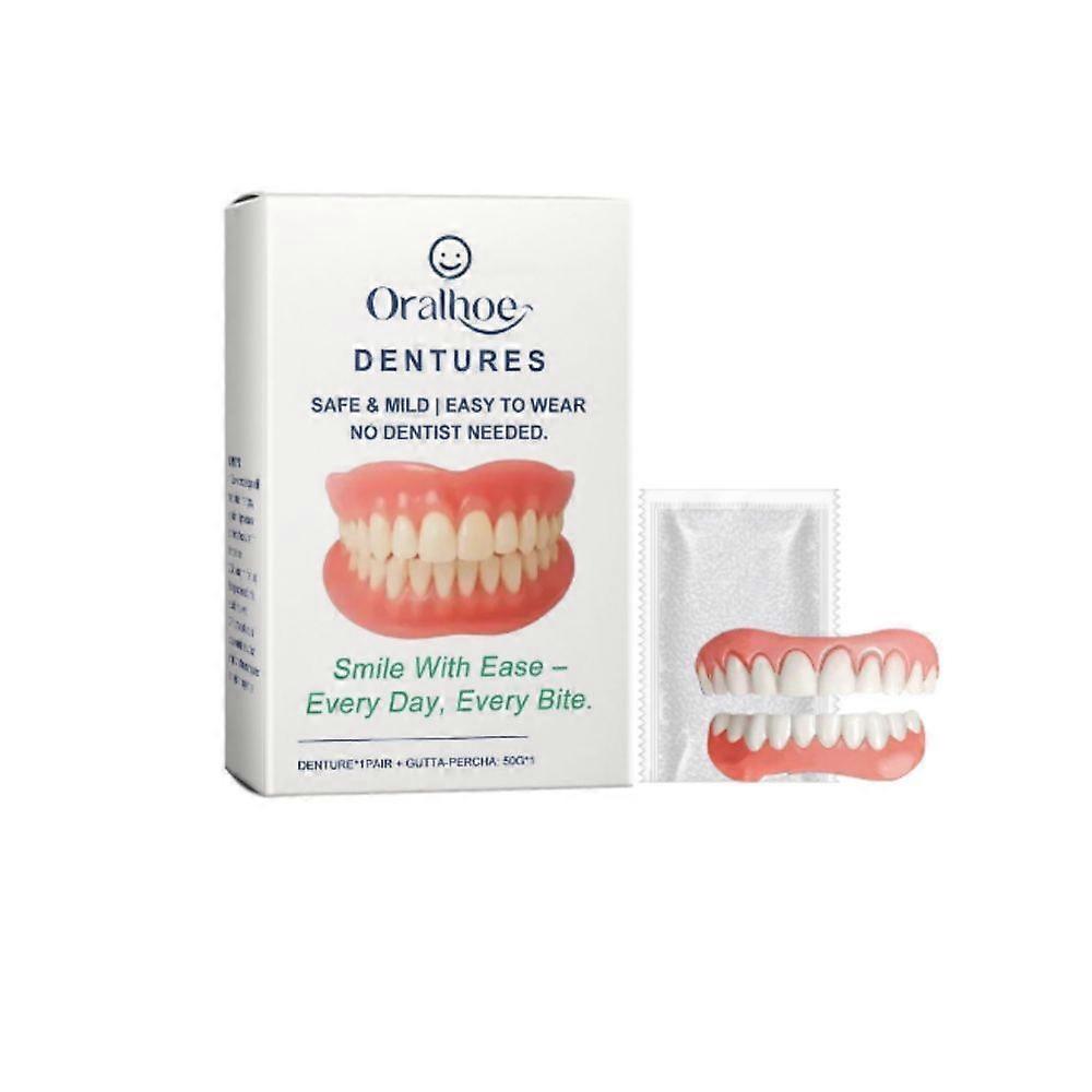 Orthodontic Denture Set Comfortable Upper Lower Veneers Fake Teeth Easy Use Temporary Simulation Dentures Braces