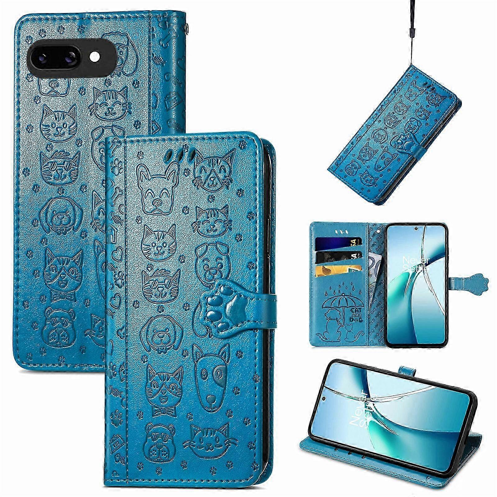 2025 Cat and Dog Embossed Leather Phone Case
