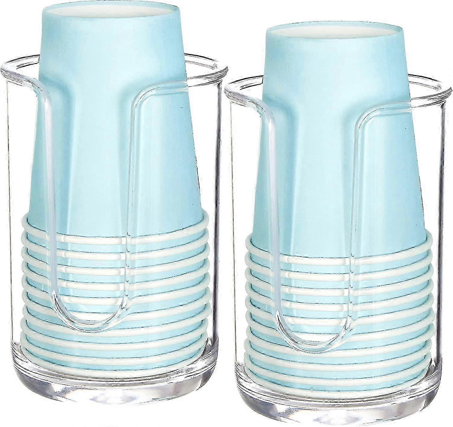 2 Pack Plastic Disposable Cup Dispenser, Re-usable Plastic Holder for Cups Suitable for Various Brands