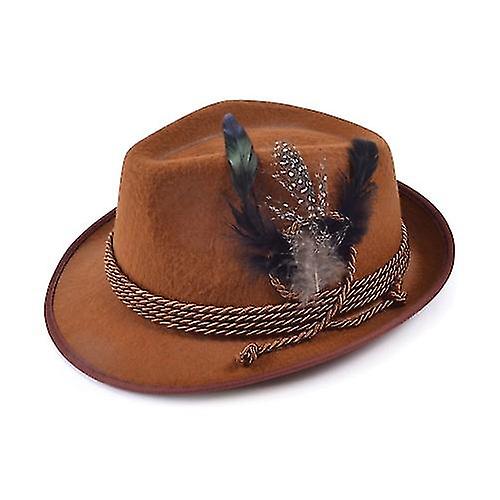 Bristol Novelty Unisex Felt Hat With Feathers