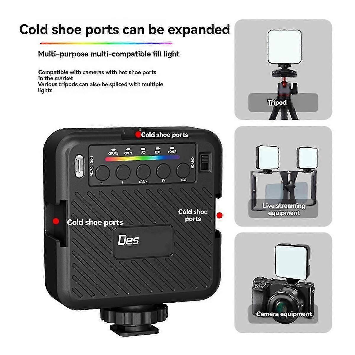 Mini RGB Video Lights Photography Lighting Selfie Light Mini Fill Light for Camera Photo Studio Consumer Electronics