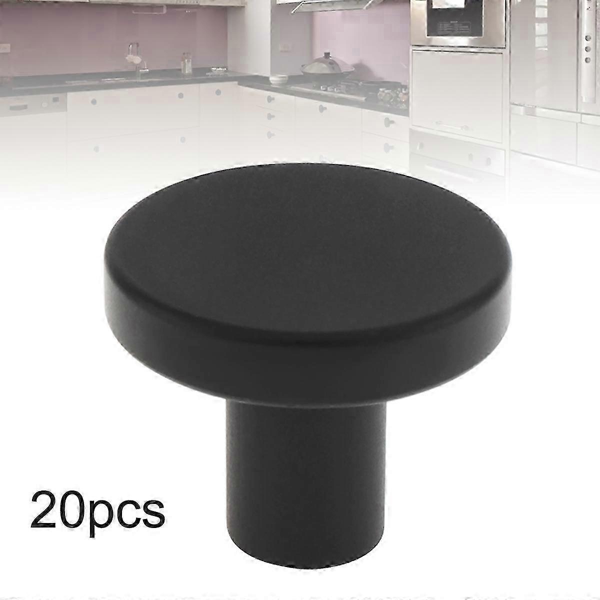 20pcs Solid Black Dresser Cabinet Knobs for Furniture Cupboard Single Hole Knobs Drawers Hardware Round Kitchen Cabinet Knobs