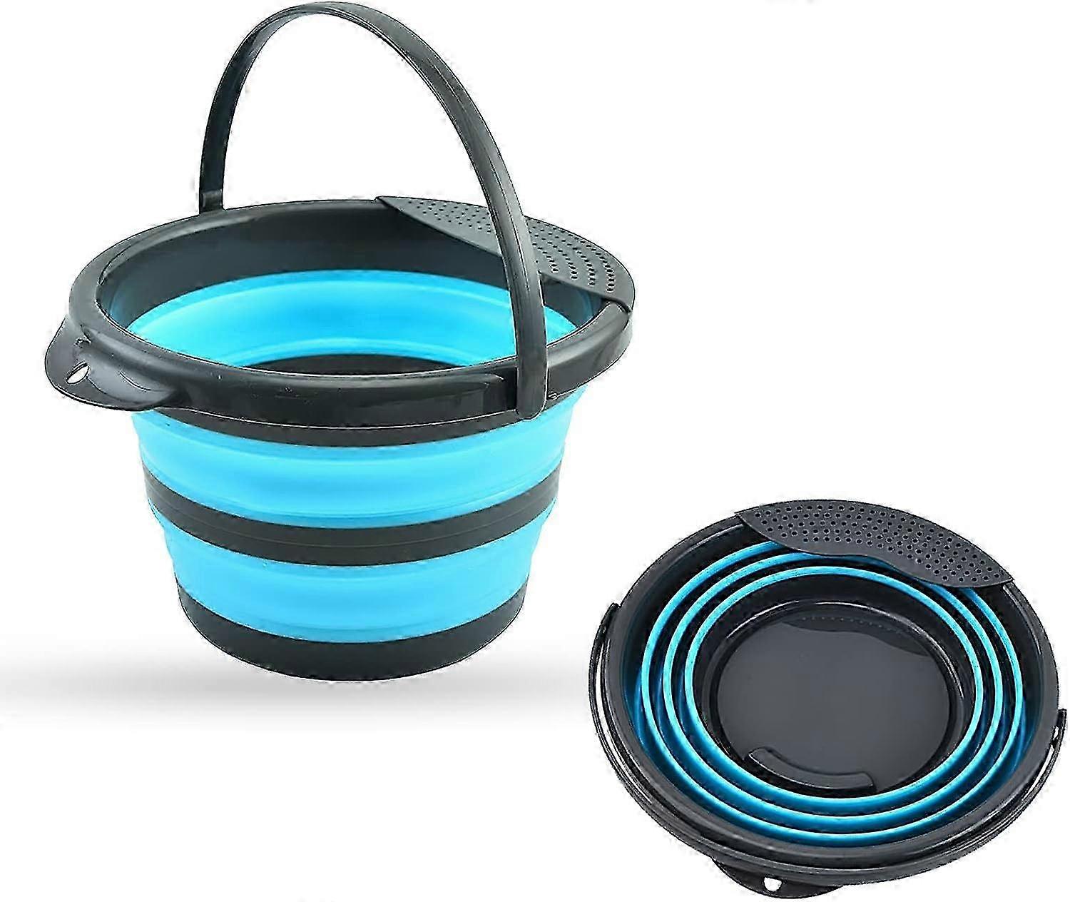 5L Collapsible Bucket, Collapsible Plastic Bucket, Collapsible Round Bin, Collapsible Round Bucket, Portable Fishing Water Bucket for Travel, Cars, Ca