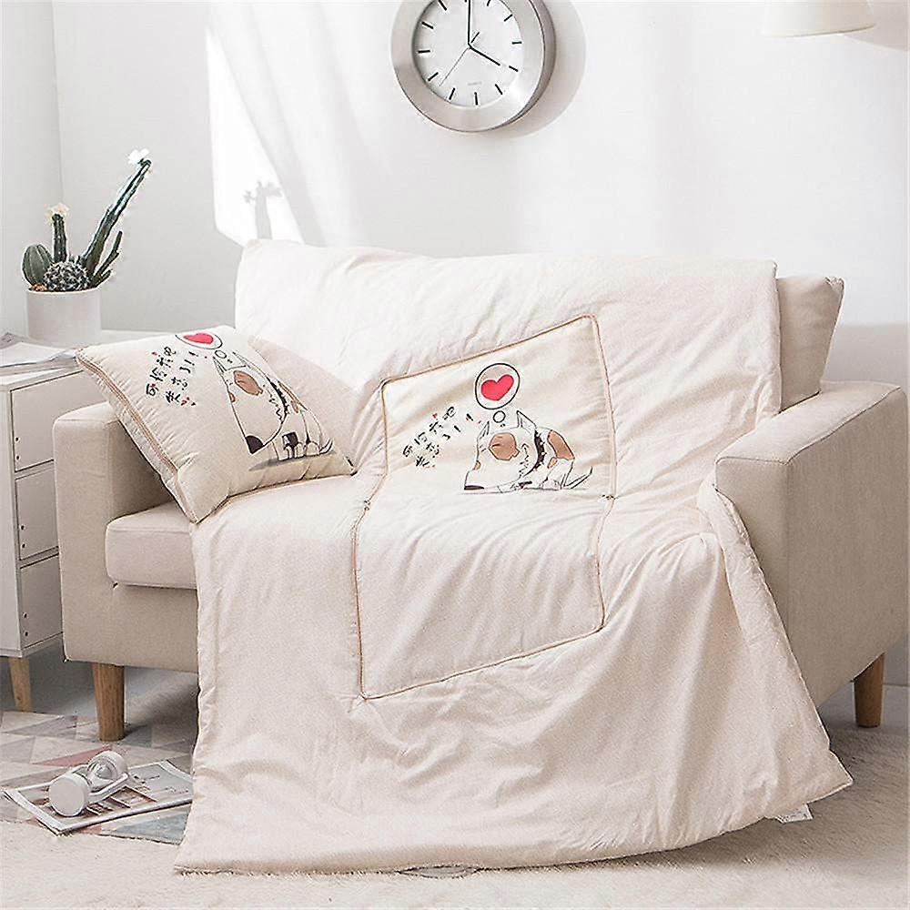 Cushion Blanket 2 in 1 Travel Blanket Cushion Quilt Multifunctional Pillow Blanket
