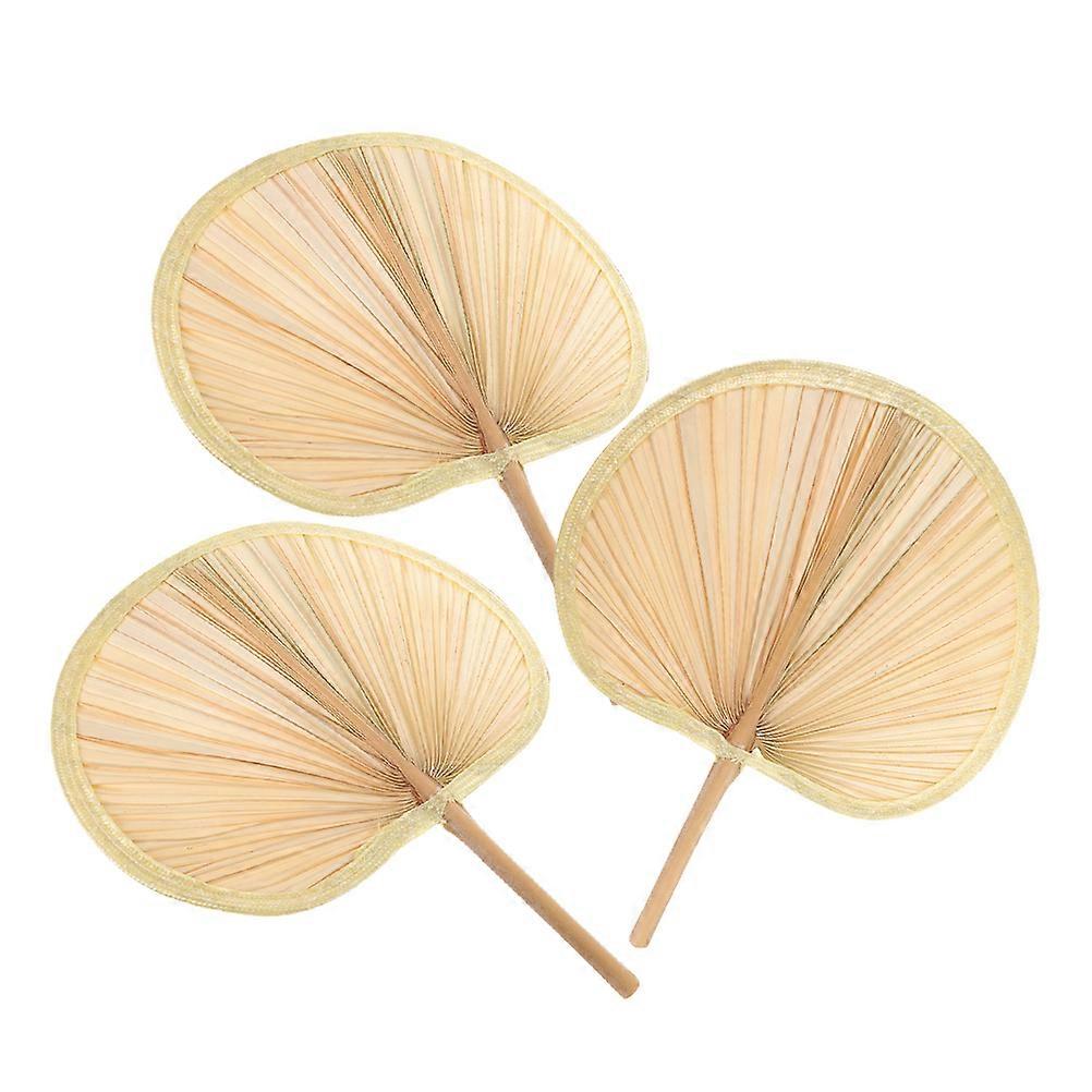 3pcs Vintage Banana Leaf Handheld Fans Lightweight Cooling Fans For Bbq Party Favors Decorative Photo Props Weaving