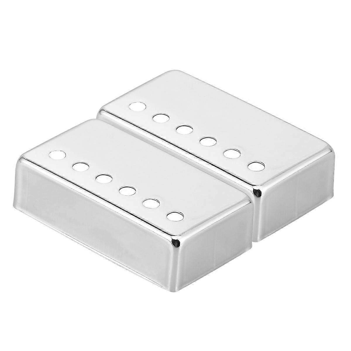 Chrome Plated Metal Pickup Covers for Electric Guitar Double Coil Style Replacement Parts Guitar Accessories 2pcs